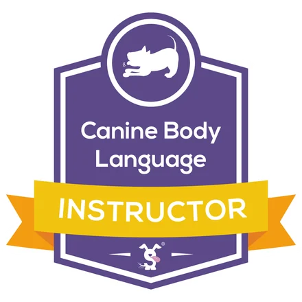 Canine Body Language Instructor badge from Dog Training College, Dog Paw Training Bolton