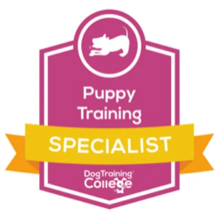 Puppy Training Specialist badge from Dog Training College, Dog Paw Training Bolton