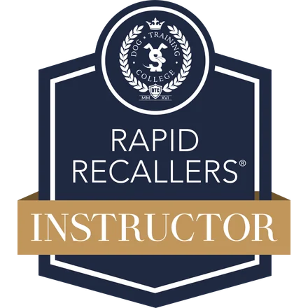 Rapid Recallers Instructor badge from Dog Training College, Dog Paw Training Bolton
